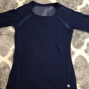 Navy Blue Long Sleeve Workout Shirt